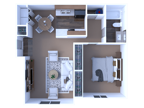 Foxfire 1 Bed & 1 Bath Floorplan AtAustin Place Apartments Columbus Ohio